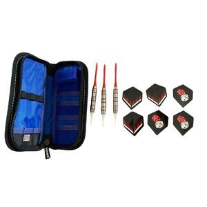 Unicorn Soft Tip Dart Set Case Extra Flights Shafts Black Blue Red Game League